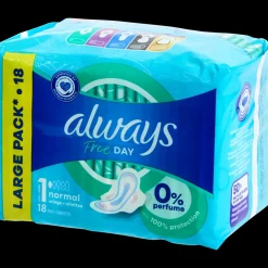 Lichaamsverzorging-Always Free Day maandverband Normaal 18 Stuks | Action NL