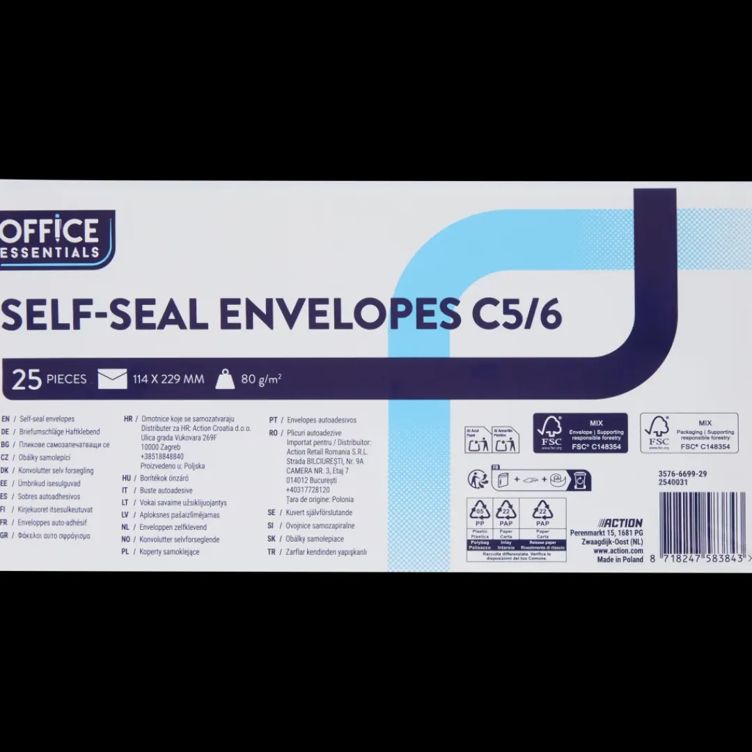 Kaarten- Office Essentials enveloppen C5/6 | Action NL