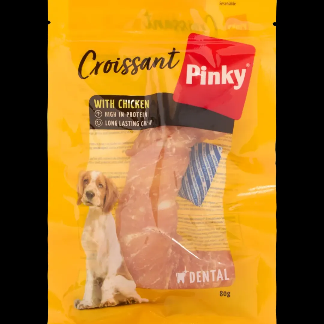 Dierenvoeding- Pinky rawhide croissant hondensnack | Action NL