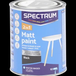 Verf-Spectrum 2-in-1 matte verf Zwart Zwart 750 ml | Action NL
