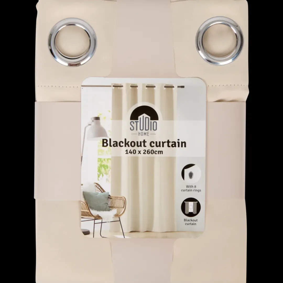 Raamdecoratie-Studio Home kant-en-klaar verduisterend gordijn Polyester | Action NL